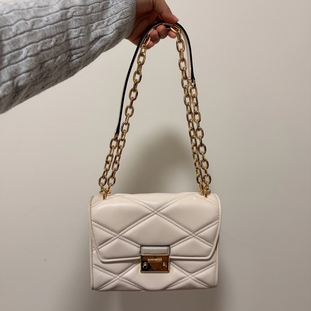 Michael Kors Serena Flap Shoulder Bag in Cream